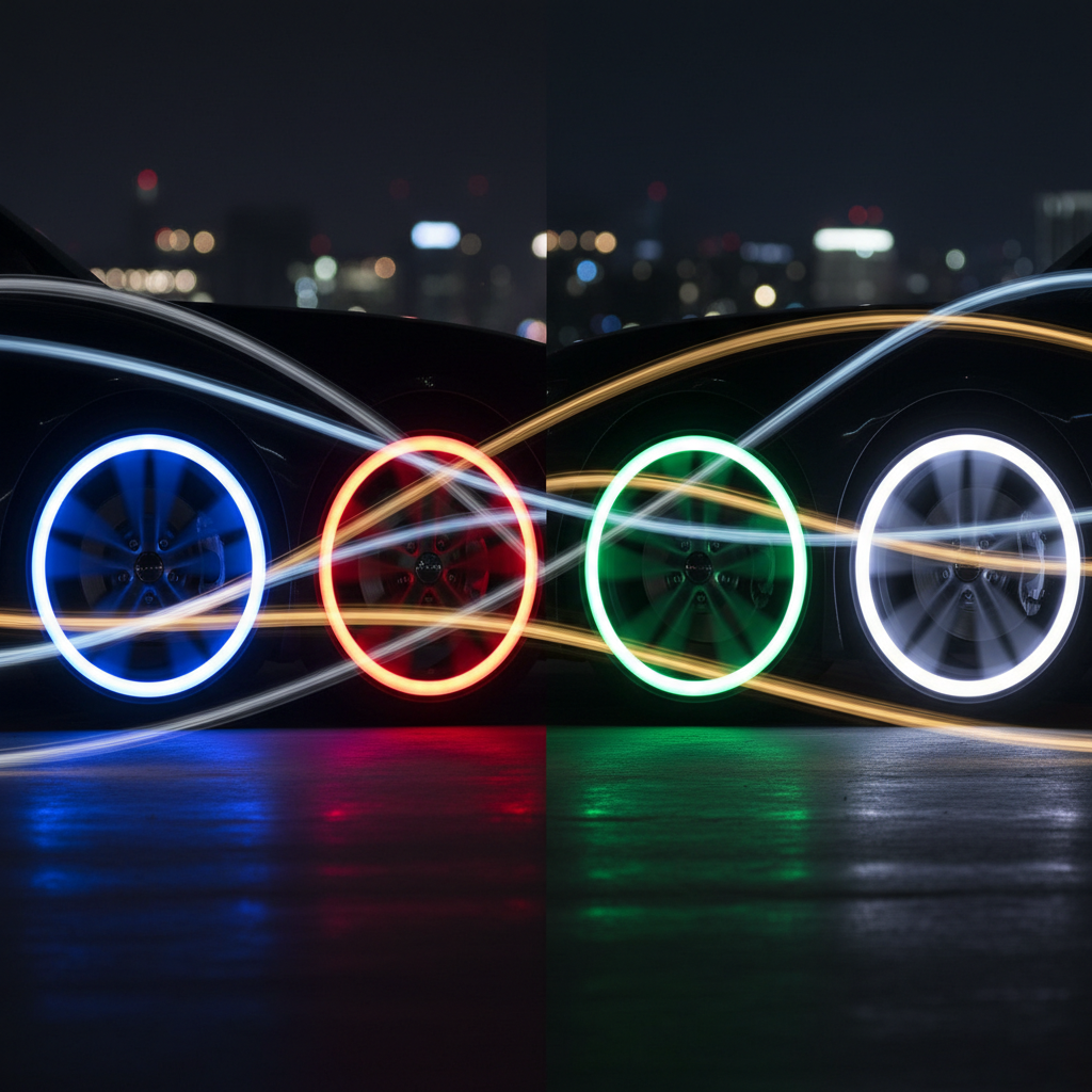 Multiple color options for LED wheel ring lights